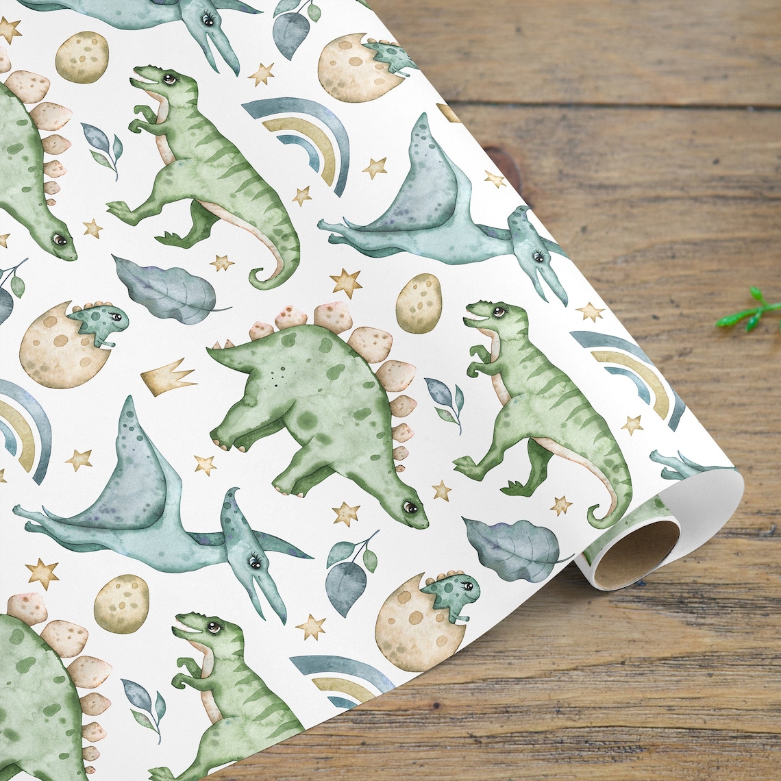 Dinosaur Wrapping Paper Dino Gift Wrap Kids Wrapping Paper Etsy