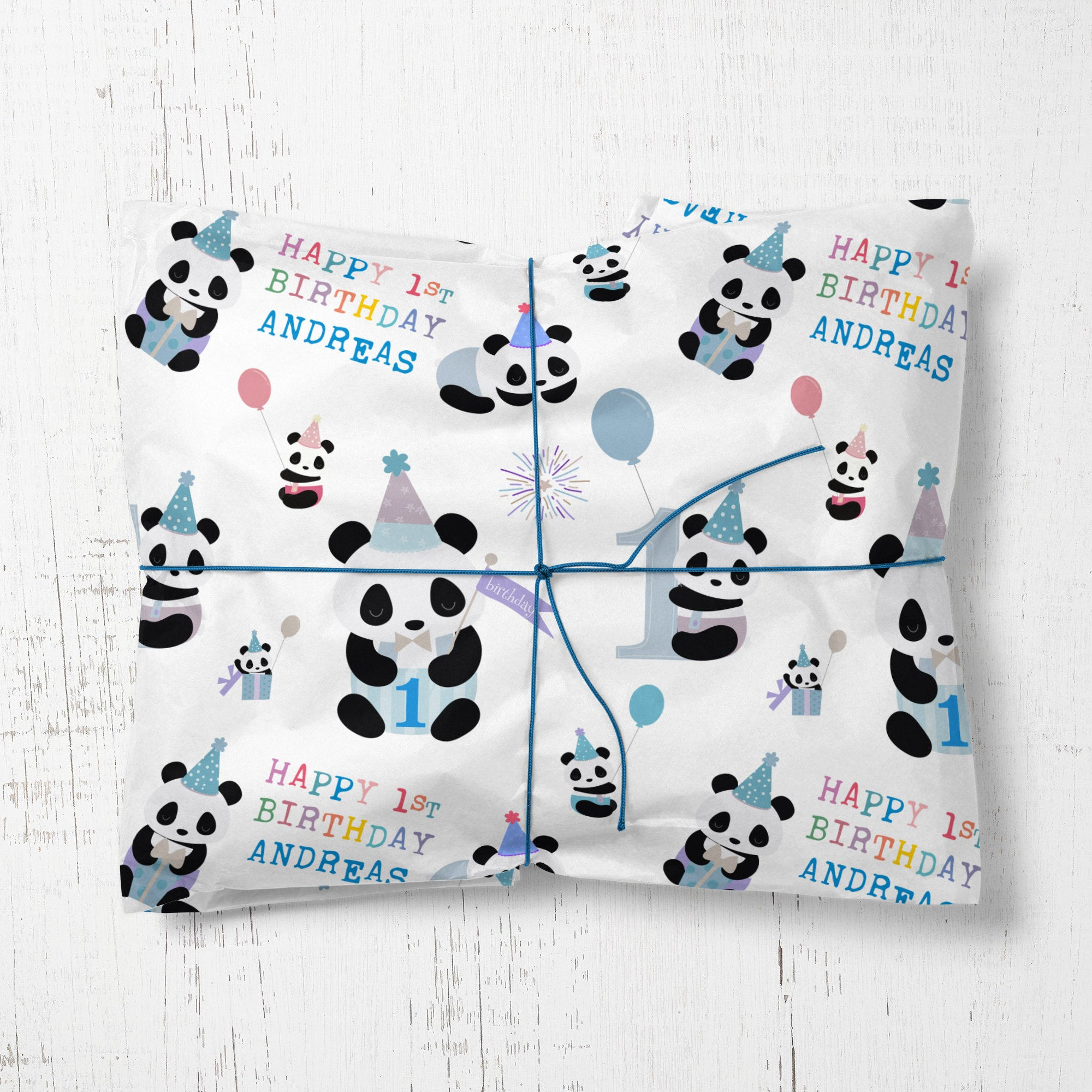 Baby Personalised 1st Birthday Wrapping paper, Any name, Childrens birthday wrapping paper, Kids