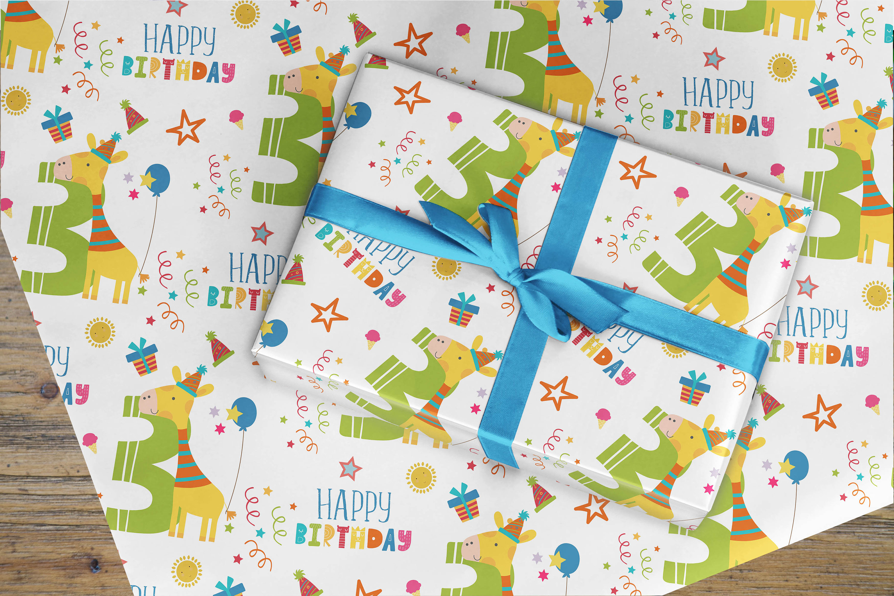 Wrapping Paper Roll 3rd Birthday Wrapping Paper Roll Third Etsy UK