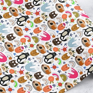Cats wrapping paper, cat gift wrap paper, cats gift wrap, colourful cat animals version4