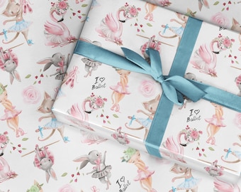 Ballet Animals Wrapping Paper: Ballerina Gift Wrap