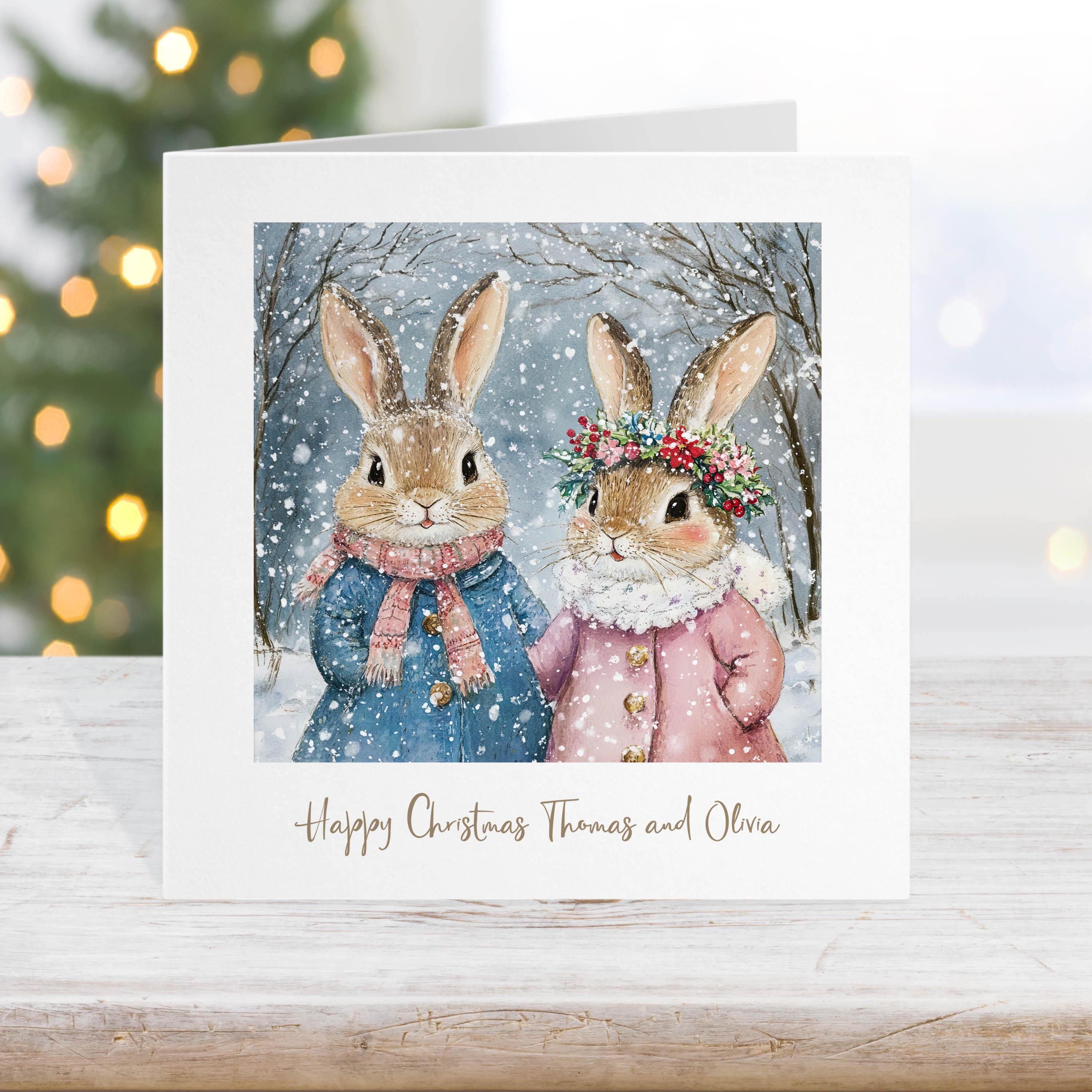 Rabbit Grandchildren Christmas Card Boy And Girl Twins Etsy UK rabbit-grandchildren-christmas-card-boy-and-girl-twins-etsy-uk