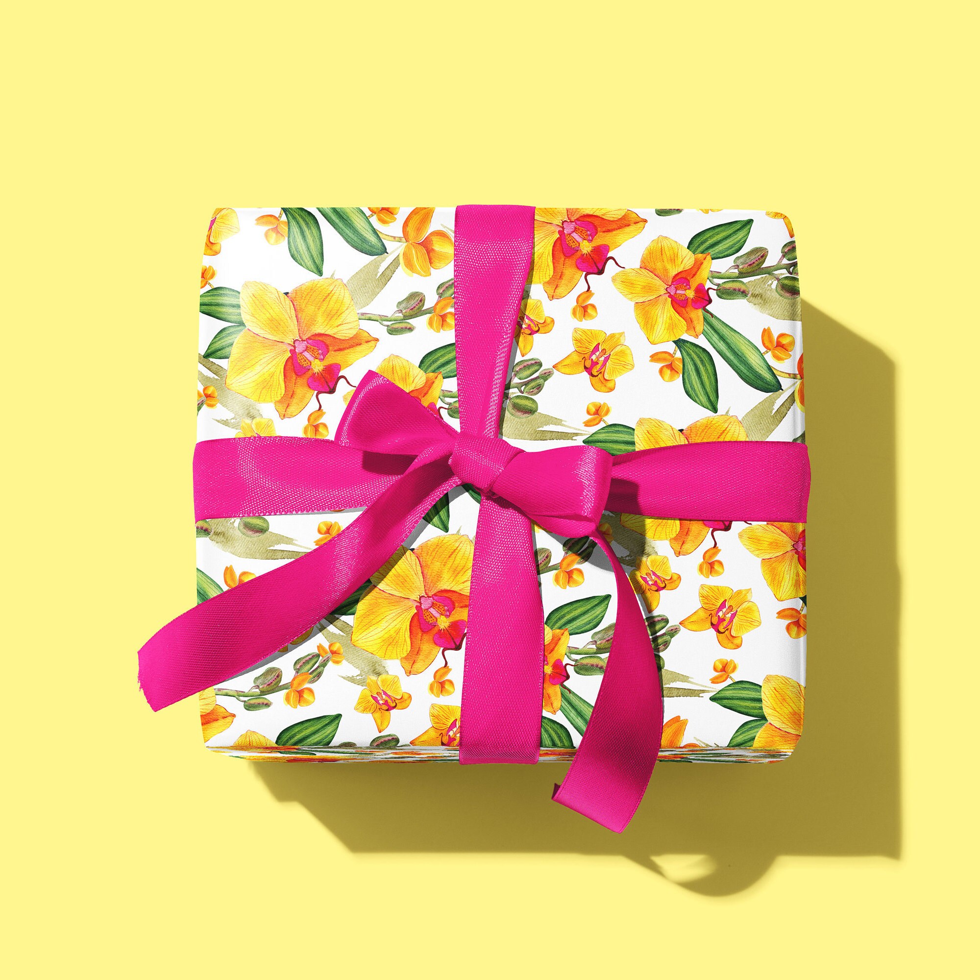 Floral Wrapping Paper Orchid Wrapping Paper Flowers Gift Etsy