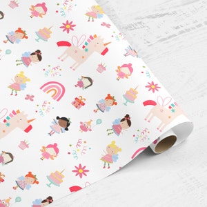Geschenkpapierrolle, Mädchen-Geburtstags-Geschenkrolle, Mädchen-Geburtstagspapierrolle