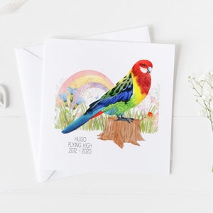 Perroquet royal d'Australie. Carte commémorative pour animal de compagnie.  Cadeau commémoratif pour votre animal de compagnie v3