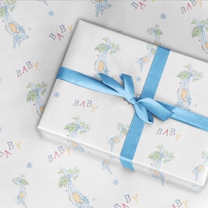 Sleepy Sheep Wrapping Paper, New Baby Gift Wrap, Christening Paper