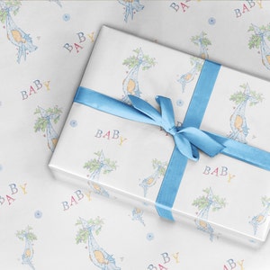 Dark Blue Floral Wrapping Paper, Gift Wrapping, Wrapping Paper, 2, 5 or 10  Sheets , Comes in a Tube Box