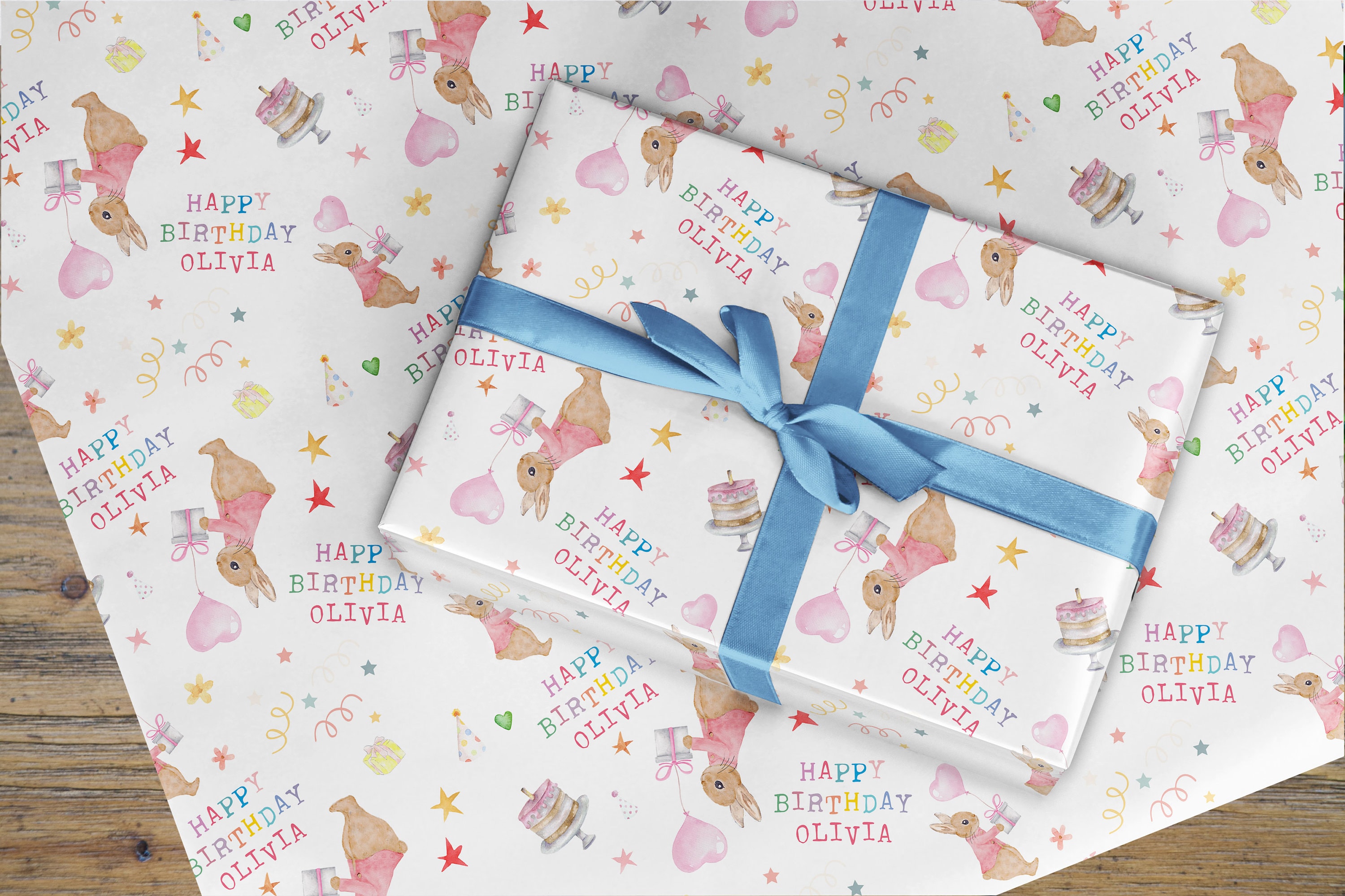 Kids Personalised Birthday Girl Wrapping Paper Any Age Any Etsy UK
