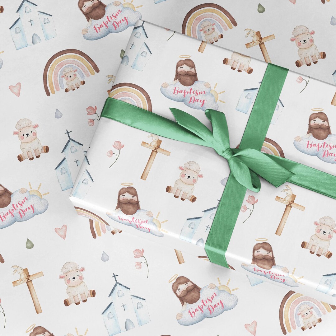 Baptism Wrapping Paper Roll, Baptised Gift Wrap, Baptizm Wrapping Paper, Church Baptism, Jesus
