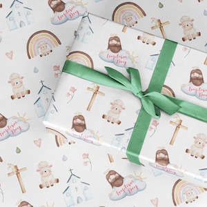Taufe Geschenkpapierrolle, Taufe Geschenkpapierrolle, Taufe Geschenkpapier, Kirche Taufe, Jesus Geschenkpapier, Mädchen Jungen Taufe Papierrolle