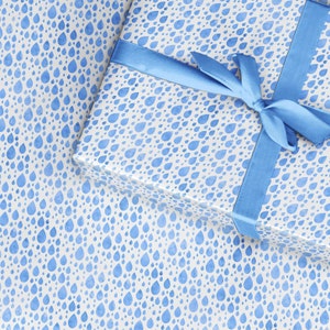 Carta da regalo gocce di pioggia, carta da regalo blu antipioggia, carta da regalo di lusso, regalo pluviofilo,