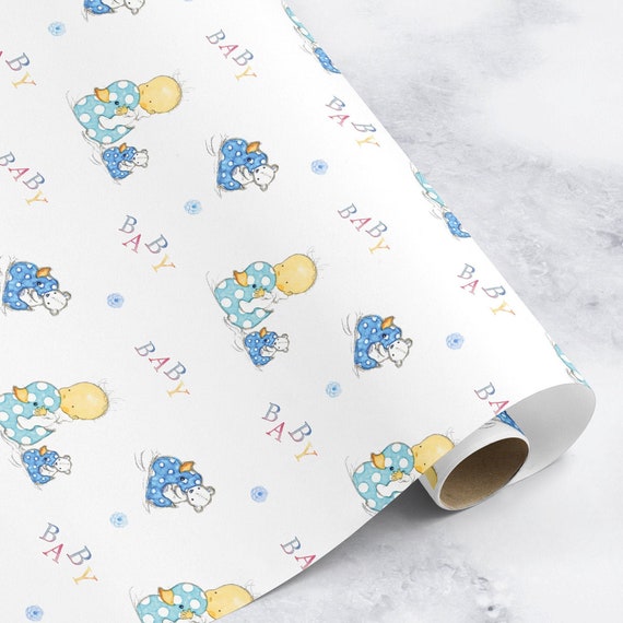 Baby Boys Wrapping Paper, New Boy Gift Wrap Paper, Blue Wrapping Paper Gift  Wrap 1 