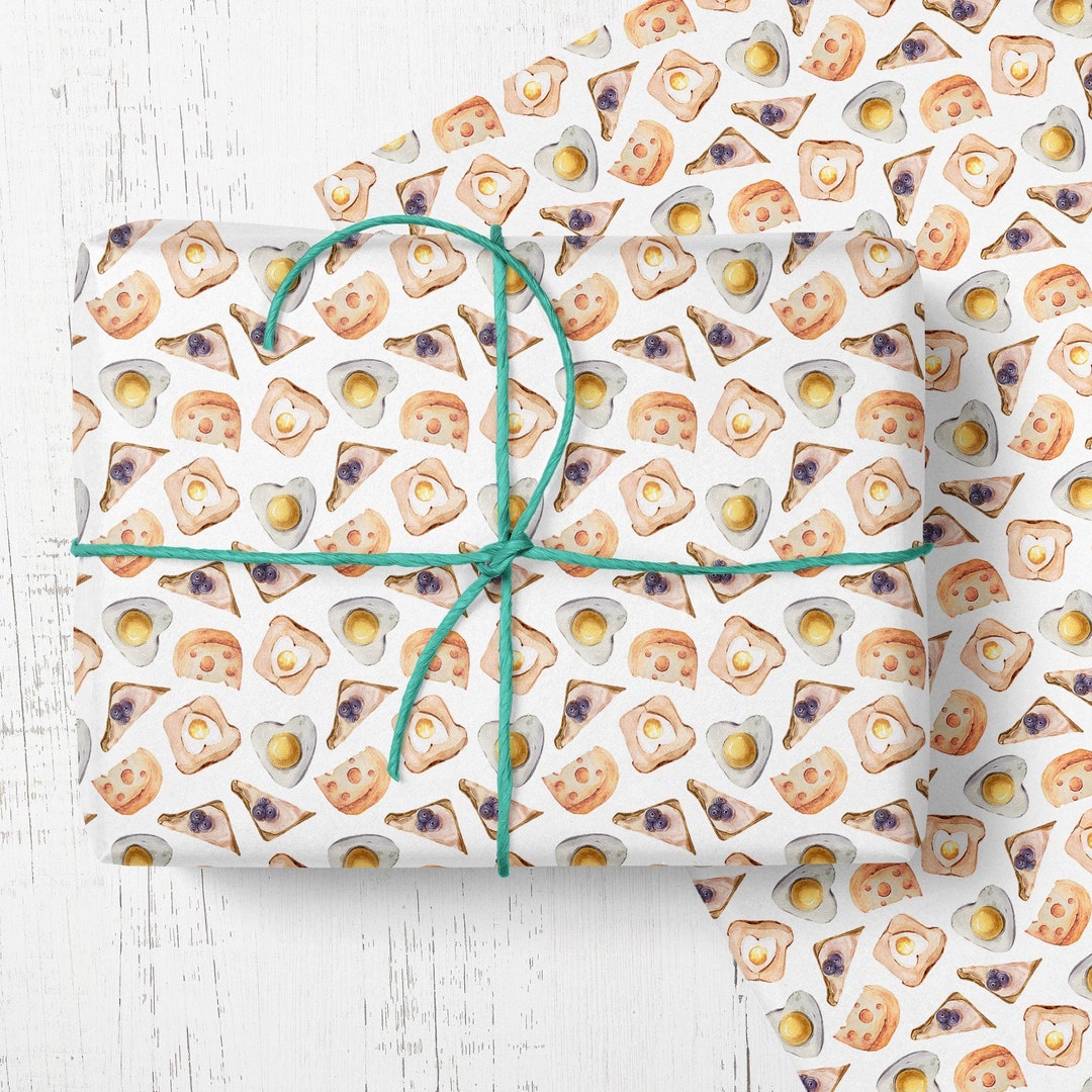 French Toast Pattern Wrapping Paper: Breakfast Food Gift Wrap - Etsy UK