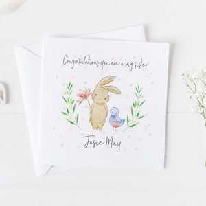 New Kids Baby Card, nueva tarjeta personalizada para nietos, tarjeta de bebé hermano mayor