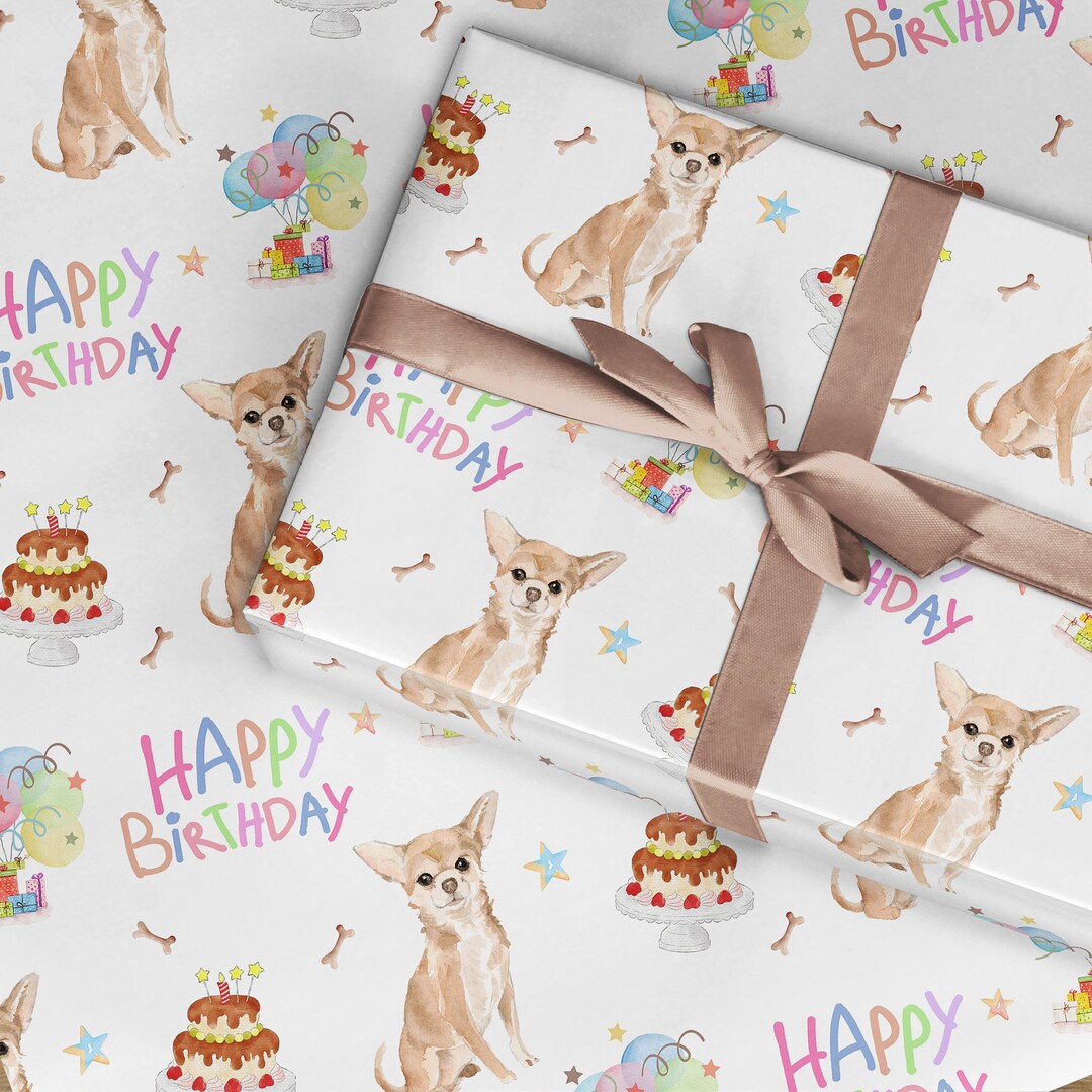 Chihuahua Geburtstag Geschenkpapier Hund Haustier Etsy.de