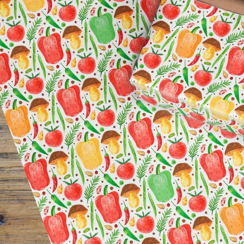 vegetable eating food paper allotment gift smallholder present cooking paper decopatch paper ingredi Soup wrapping paper gardening gift