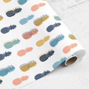 Rolo de papel de embrulho Abacaxi tropical caribenho papel de embrulho, papel decopatch, papel de embrulho de luxo de designer frutado