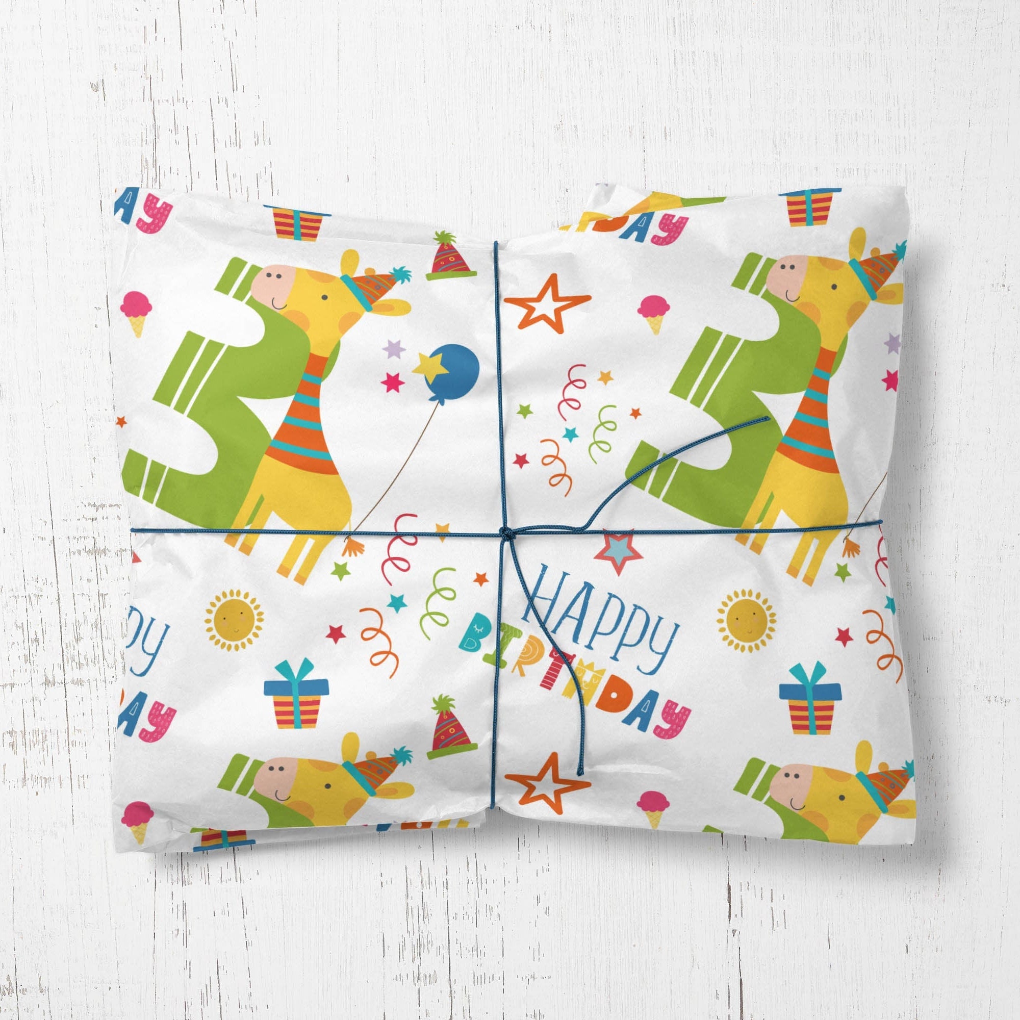 Wrapping Paper Roll 3rd Birthday Wrapping Paper Roll Third Etsy UK