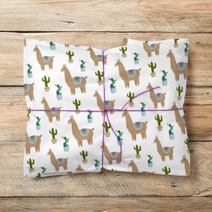 Inpakpapier lama, cadeaupapier alpacaboer boer, grappige nieuwigheid dierencadeaupapier rol Verenigd Koninkrijk, verjaardagscadeau babyshower, decopatch