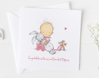 Personalised new baby card girls and boys v5, new baby wrapping paper, new baby gift wrap