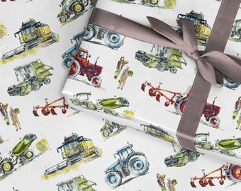 Tractors wrapping paper, tractor farm wrapping paper, Farmer Birthday wrapping paper, Wrapping paper for, Boys birthday wrapping