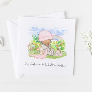 Carte de bébé personnalisée arc-en-ciel - nouvelle carte de bébé garçon fille, nouveau papier cadeau pour bébé, nouveau papier cadeau pour bébé