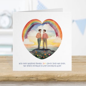 Carte et papier pour hommes gays pour la Saint-Valentin, LGBTQIA + Deux hommes de sexe masculin, lui, il lui, papier cadeau coeur Saint-Valentin, anniversaire de mariage, mariage, amour, ours 6