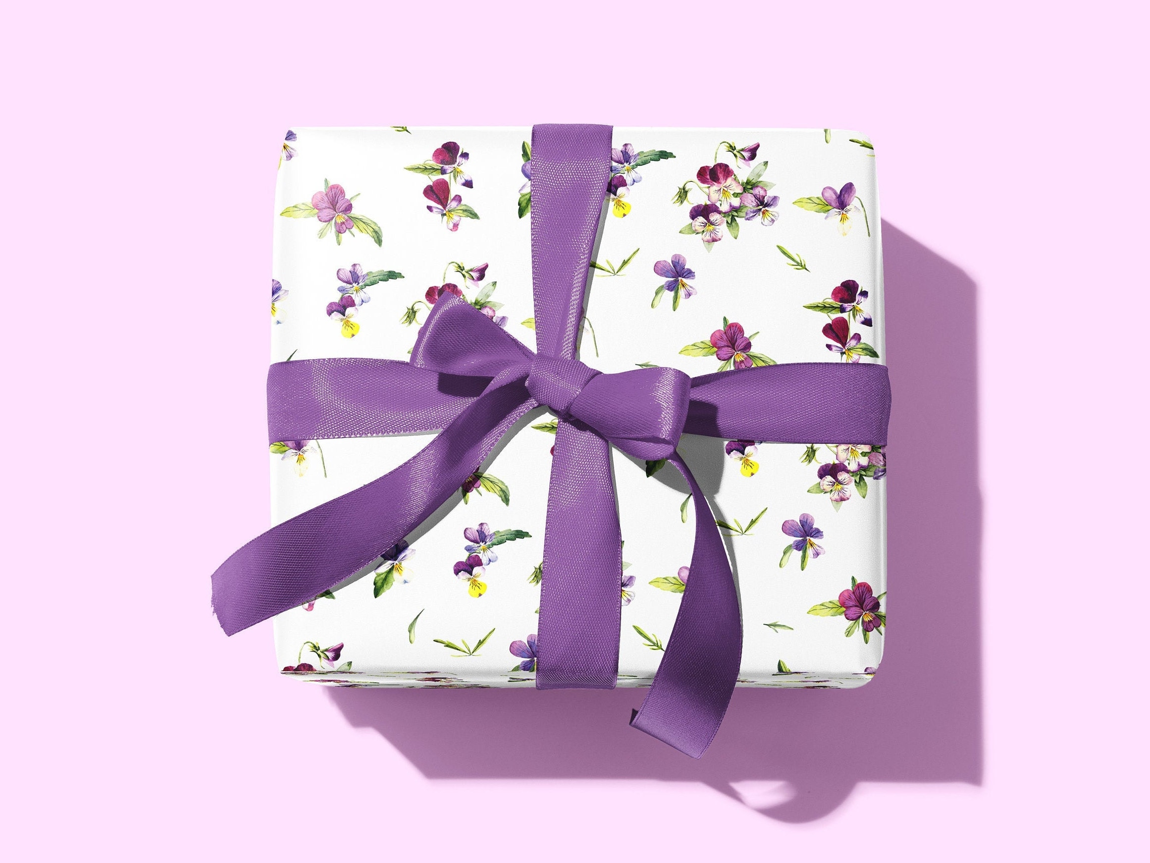 Violets Wrapping paper floral wrapping paper Spring wrapping Etsy