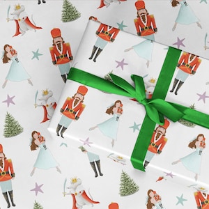 Papel de embrulho quebra-nozes, papel de embrulho de Natal, papel de embrulho de presente quebra-nozes de Natal, papel de embrulho de presente de balé, papel de embrulho de Natal 1