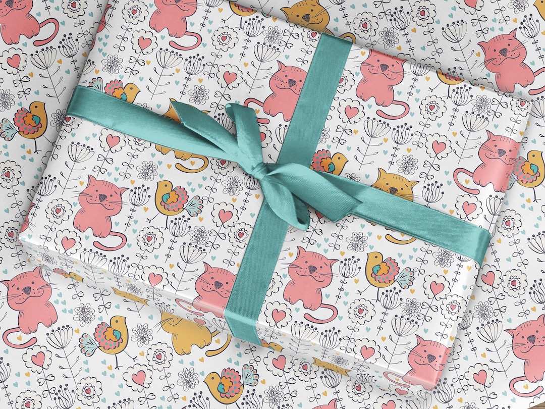 Wrapping Paper Roll Cat Paper Fun Cat Paper Decopatch Cat Etsy