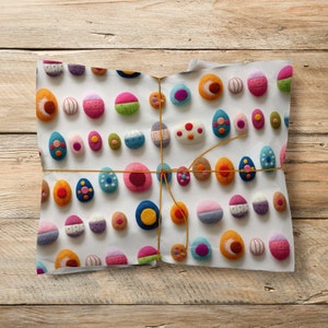 Oster Geschenkverpackung Ungewöhnliche 3D Effekt Spaß zeitgenössischen modernen Geschenkpapier, Neuheit Ostern Geschenkverpackung, Filzeier auf Papier