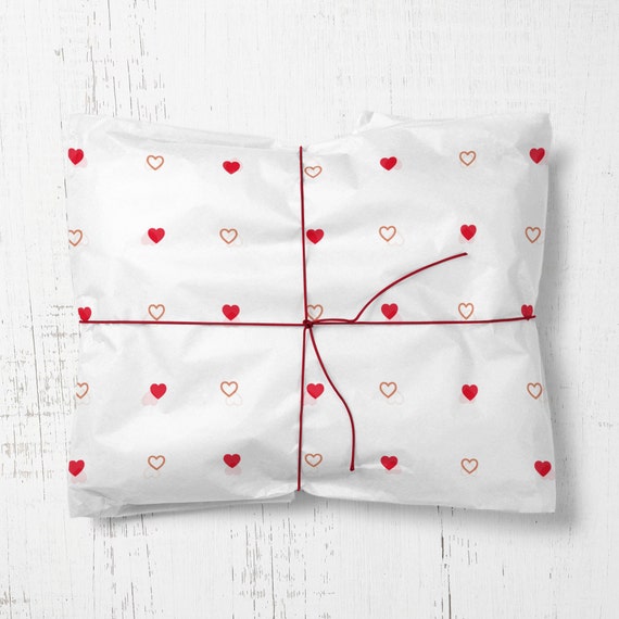 Heart Wrapping Paper, Valentine's Day Gift Wrap