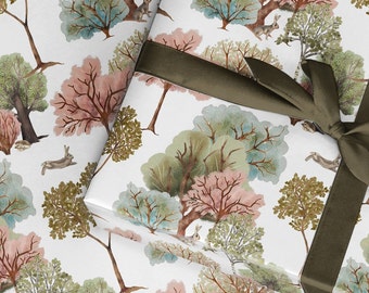 Woodland Animals Wrapping Paper Roll: FSC Certified Gift Wrap