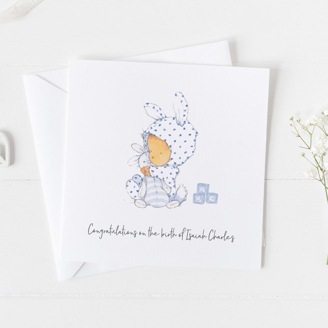 Personalised New Baby Card Girls and Boys V5 Congratulations Etsy