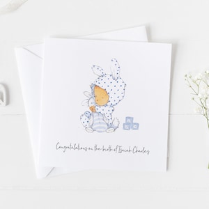 Nueva tarjeta de bebé personalizada para niñas y niños v5, Felicitaciones eres una nueva tarjeta de abuelo, tarjeta de hermana mayor, tarjeta de nueva madre