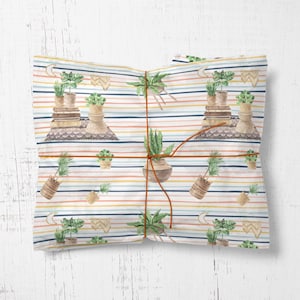 Carta da regalo con pianta!, Carta da regalo Boho, Disegni per confezioni regalo in macramè, Carte da regalo con piante, Strisce di carta da regalo carine e divertenti