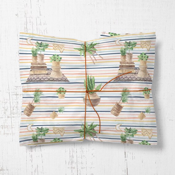 Plant Lady Wrapping Paper Boho Wrapping Paper Macrame Gift 