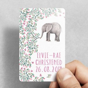 Tarjeta de recuerdo de bautizo personalizada, tarjeta de billetera de bautizo, tarjeta de regalo de recuerdo de bautismo o uso como imán de nevera, regalo de imán de bautismo