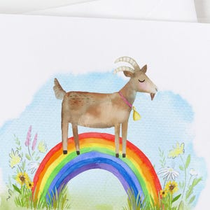 Tarjeta conmemorativa de la cabra como mascota. Regalo conmemorativo de la granja para su mascota v8