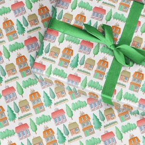 Rouleau de papier d'emballage pour une nouvelle maison, Papier cadeau pour une nouvelle maison, Cadeau de déménagement, Home sweet home, Papier d'emballage de déménagement, Papier de maison, Pendaison de crémaillère
