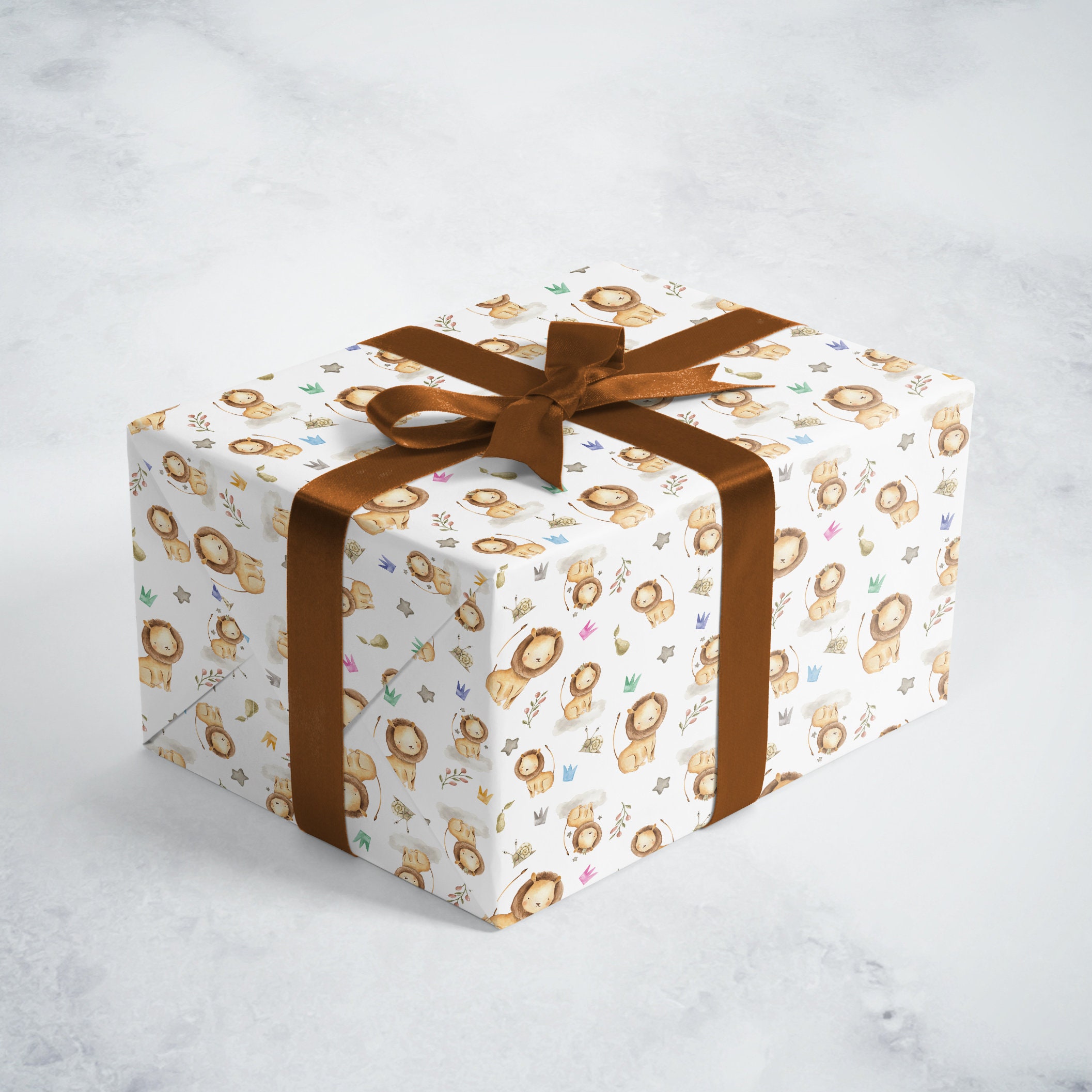 Lion wrapping paper jungle wrapping paper kids birthday gift Etsy