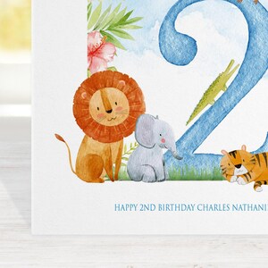 Safari 2nd Birthday Card: Personalized Kids Card