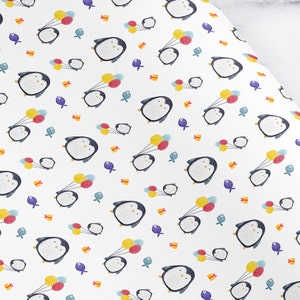 Pingouins et coffrets cadeaux, emballage cadeau bébé, cadeau garçon, papier cadeau fille