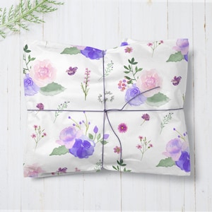 Purple Gift Wrap Double Sided Color Flower Wrapping Florist