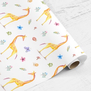 Geschenkrolle Giraffe, Taufpapier Geschenkverpackung, Taufe Geschenkpapier, Verpackung Geburtstag