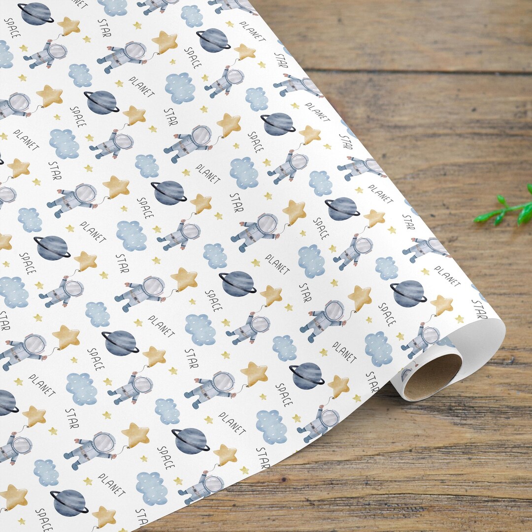 Space Wrapping Paper: Astronaut, Planet, Star Gift Wrap - Etsy