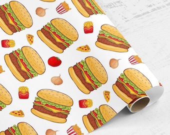 Burger-Geschenkpapierrolle: Geschenkpapier für Fast Food