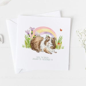 Cochon d'Inde. Carte commémorative pour animal de compagnie. Cadeau commémoratif pour votre animal de compagnie v2