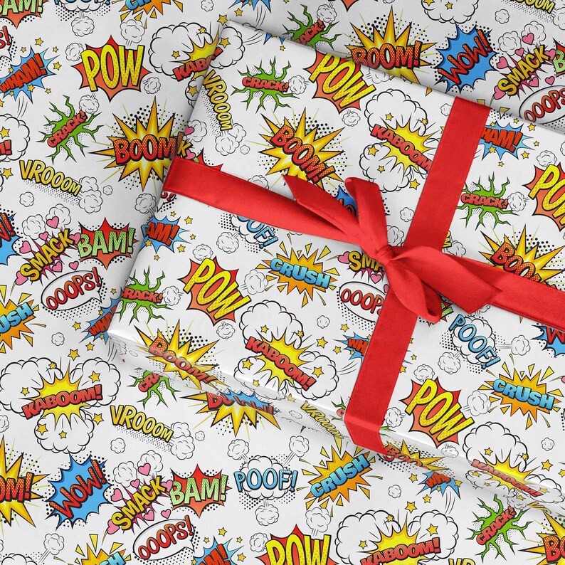 Comic Wrapping Paper Comic Book Gift Wrap Anime Wrapping Etsy