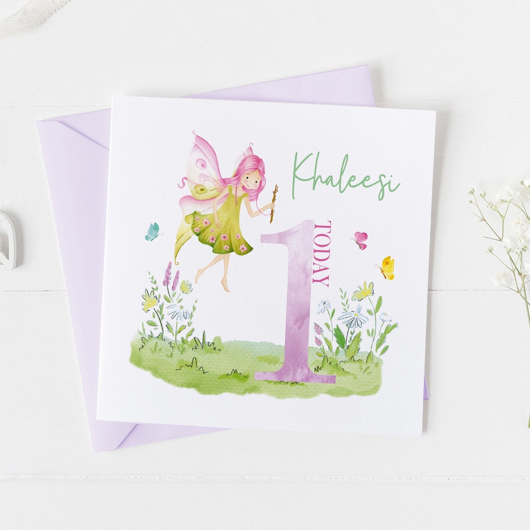 Fairy Personalised First Birthday Card - Personalised 1st Birthday Card ...